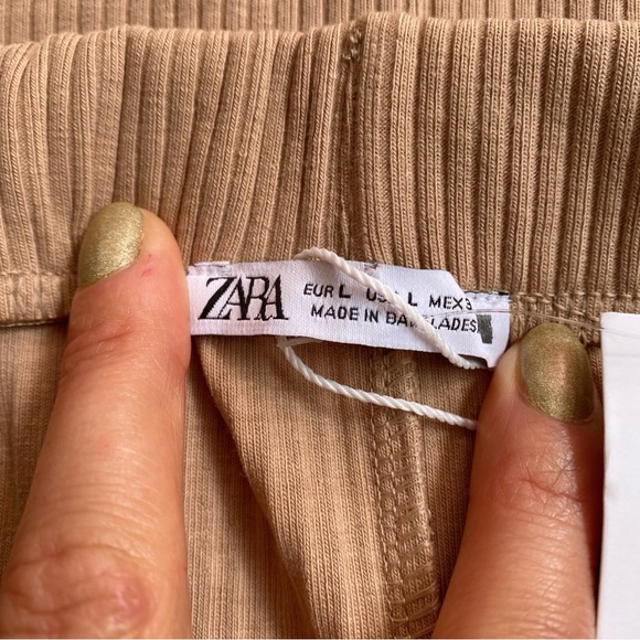 🍂 ZARA TAN RIBBED HIGH WAIST MAXI SKIRT! - Picture 8 of 11